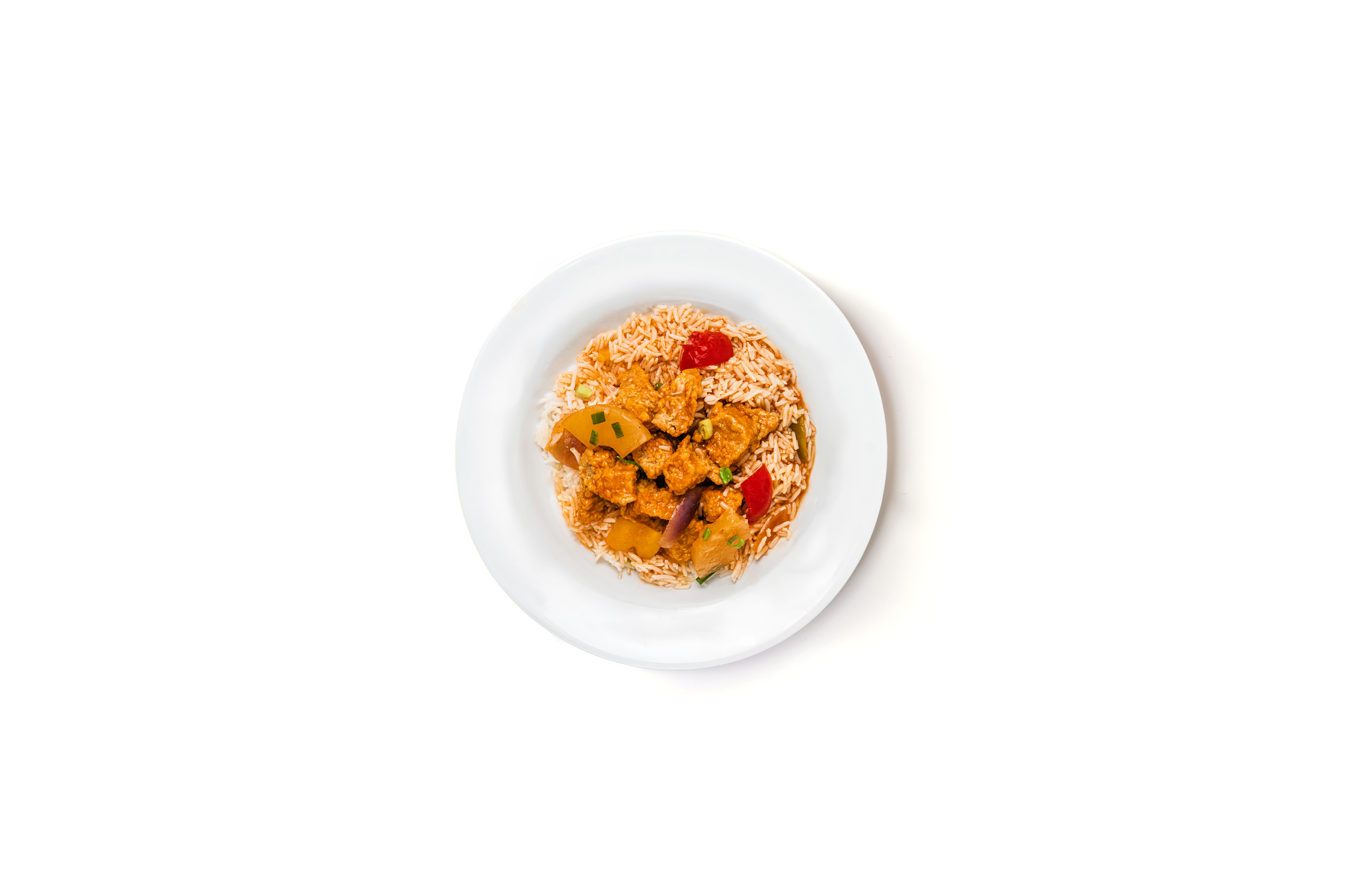 CHICKEN SWEET & SOUR WITH WHITE RICE